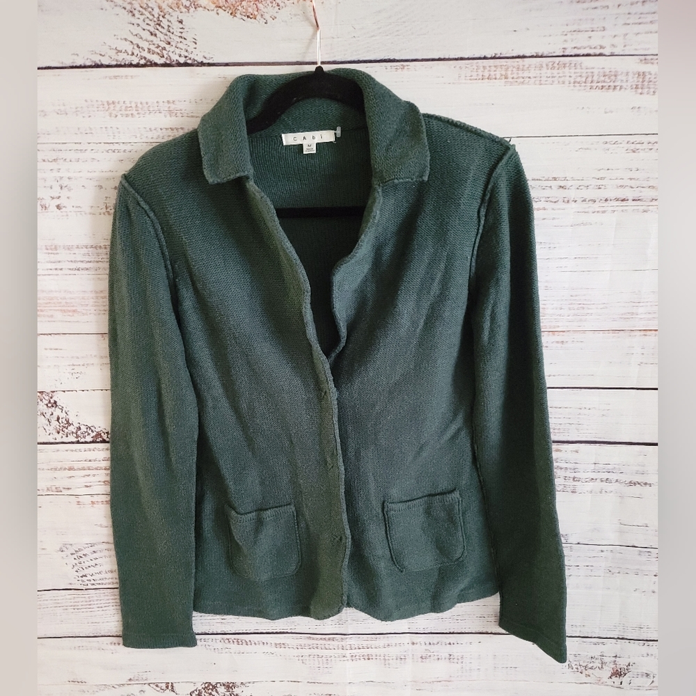 Cabi M Snap Front Forest Green Cardigan/ Jacket